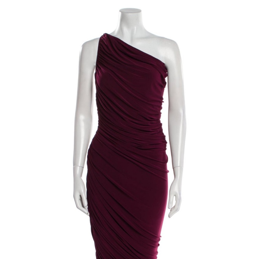 Norma Kamali Burgundy Ruched Dress